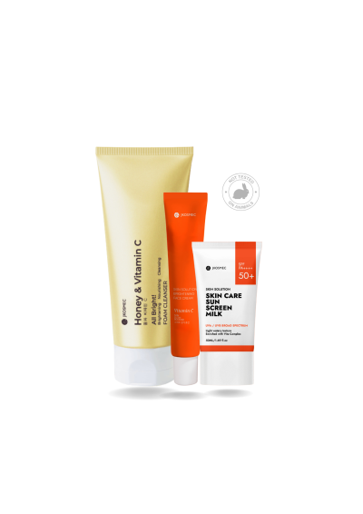 PACK GLOW & VITAMINA C - Espuma + Bloqueador + Crema Vitamina C